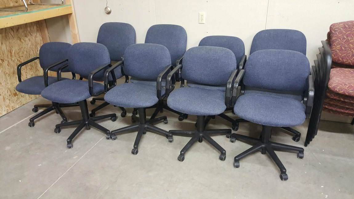 Blue Rolling Office Chairs