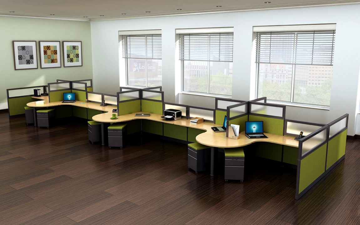 773 12 Person Modular Cubicle Desk System 1 