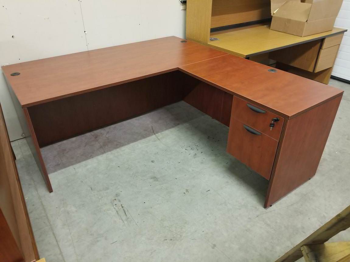 Laminate L Shape Desk with Drawers