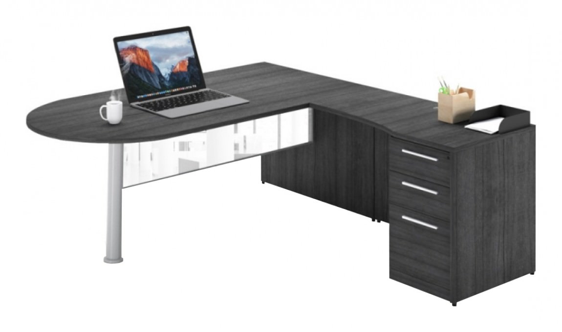 L Shaped Peninsula Desk