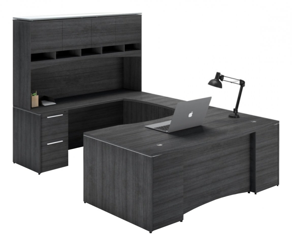 U Shaped Desk with Hutch