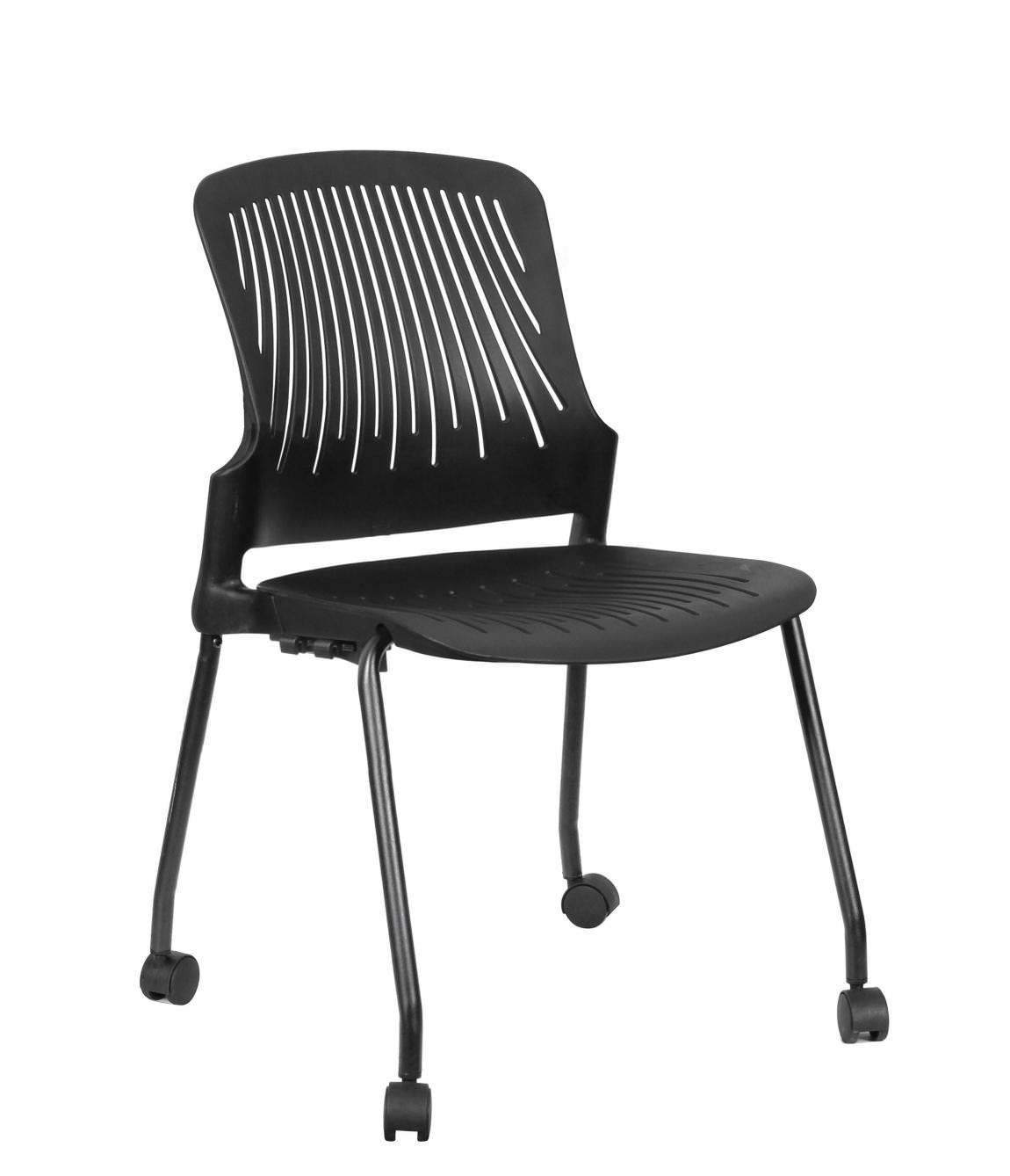 Beat Armless Stacking Guest Chair with Casters