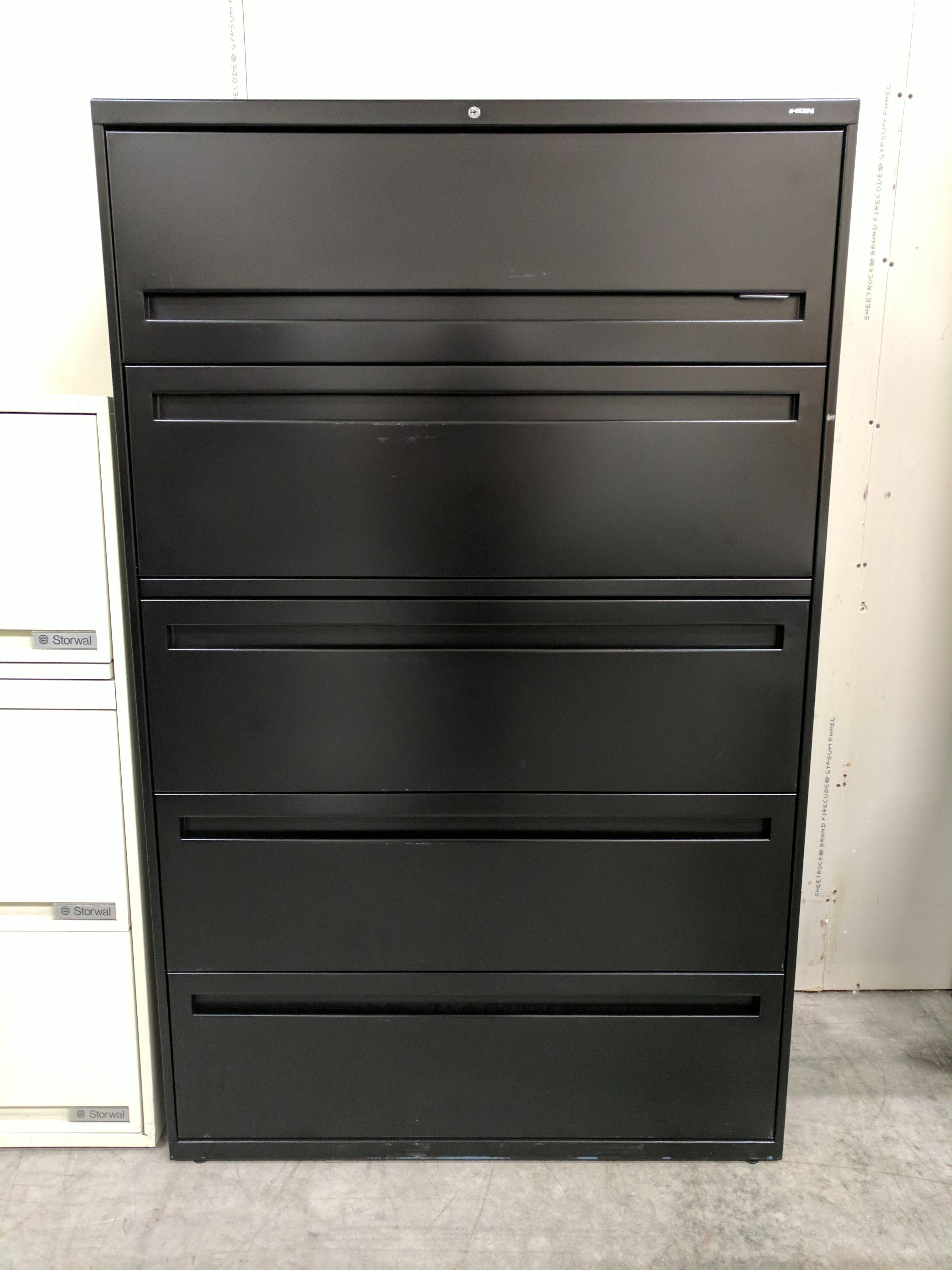 Hon 5 Drawer Black Lateral File 42 Inch Wide