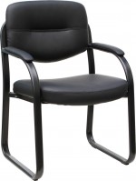 Black Office Guest Chair with Arms