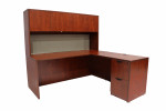 L Shaped Desk with Hutch and Drawers