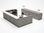 2 Person Reception Desk with Storage