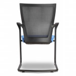 Stacking Guest Chair with Blue Seat Cover