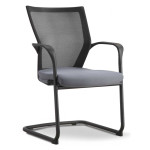 Stacking Guest Chair with Gray Seat Cover