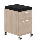 Mobile Pedestal Drawers with Black Fabric Cushion