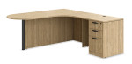 L Shaped Peninsula Desk with Drawers