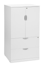 Lateral File with Upper Storage Cabinet