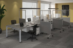 8 Person Workstation with Privacy Panels