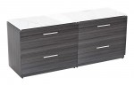 Double Lateral Filing Cabinet with Glass Top