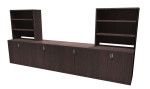 Long Credenza with Open Hutch Storage