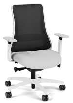 White Ergonomic Chair with Black Mesh Back
