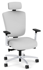 White Office Chair with Headrest - Heavy Duty