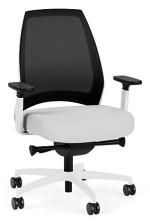 White Office Chair with Black Mesh Back