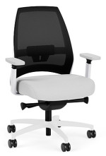 White Leather Office Chair with Lumbar Support
