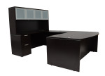 Bow Front U Shaped Desk with Hutch