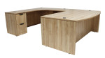 Bow Front U Shaped Desk with Drawers