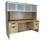 Credenza Desk with Hutch and Drawers
