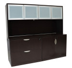 Office Storage Credenza with Hutch