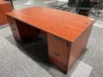 Cherry Bow Front Desk with Drawers