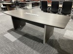 8 FT Boat Shaped Conference Table with Gray Finish