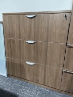 3 Drawer Lateral Filing Cabinet with Modern Walnut Finish
