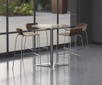 Round Cafe Height Table with Glass Top