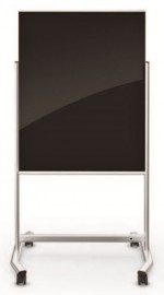 Mobile Black Glass Magnetic Dry Erase Board