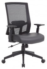 Mesh Back Office Chair with Leather Seat