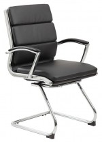 Vinyl Cushioned Accent Chair with Chrome Base