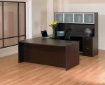 Bow Front U Shaped Desk with Hutch