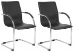 Set of 2 Chrome Base Vinyl Guest Chairs