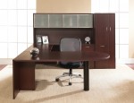U Shape Peninsula Desk with Storage