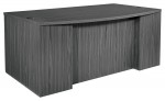 Double Pedestal Bow Front Desk with Stepped Modesty Panel