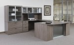 Bow Front U Shaped Desk with Storage