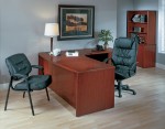 Bow Front L Shaped Desk with Storage