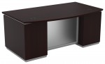 Bow Front Desk with Glass Modesty Panel
