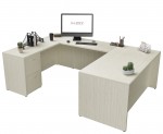 U Shaped Desk with Drawers