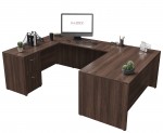 U Shaped Desk with Drawers