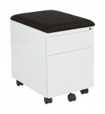 2 Drawer Mobile Pedestal with Cushion Top
