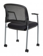 Rolling Mesh Back Stacking Chair