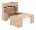 U Shaped Desk with Hutch