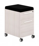 Mobile Pedestal Drawers with Black Fabric Cushion