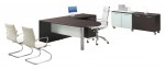 L Shaped Peninsula Desk with Mobile Credenza