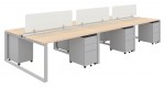 6 Person Workstation with Privacy Panels
