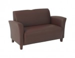 Leather Waiting Room Loveseat