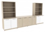 Credenza Wall Unit with Open Shelf Storage